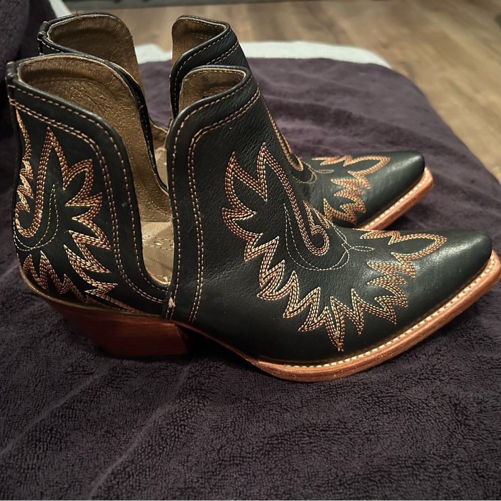 Black Western Leather Boots - Picture 3 of 4